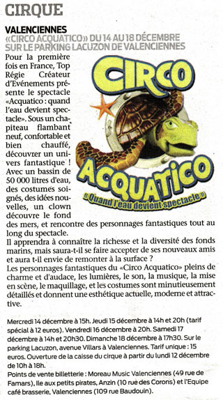 Nord: le Circo Acquatico à l'honneur dans l'Observateur du Valenciennois