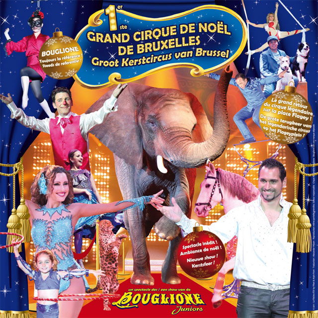 Belgique: le flyer du 1er Cirque de Nol Alexandre Bouglione à Bruxelles