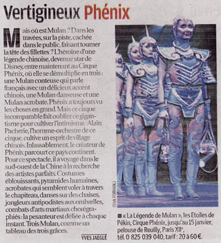Paris: coup de projecteur sur le Cirque Phénix dans Le Parisien