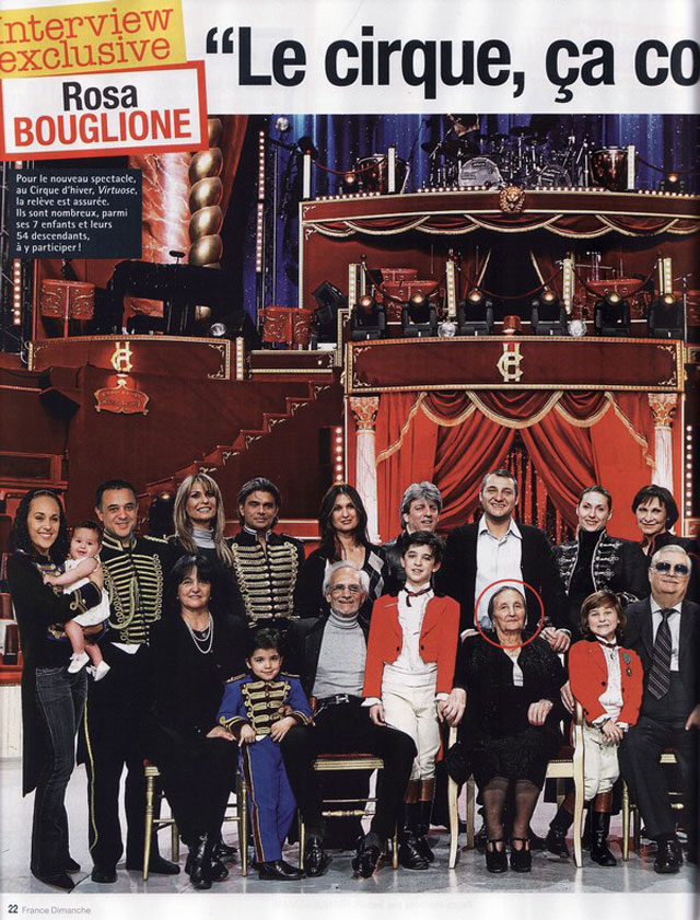 Interview de Madame Rosa Bouglione dans l'hebdomadaire France Dimanche