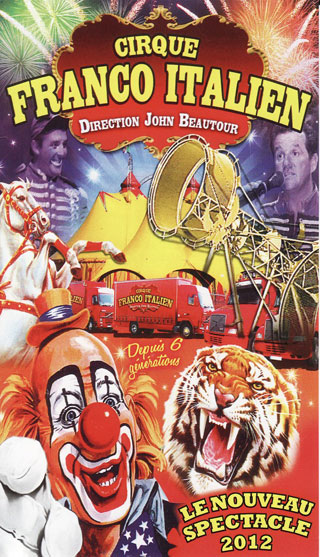 Maine-et-Loire: le flyer 2011-2012 du Cirque Franco-Italien à Angers