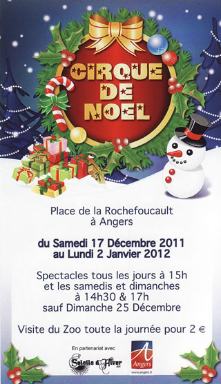 Maine-et-Loire: le flyer 2011-2012 du Cirque Franco-Italien à Angers