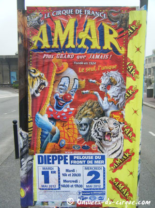 Affiches et matériel publicitaire 2012 du Cirque Amar