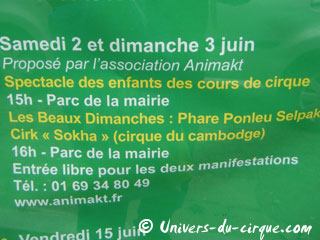 Essonne: l'Ecole du Cirque du Cambodge en résidence à Saulx-Les-Chartreux du 23 mai au 03 juin 2012