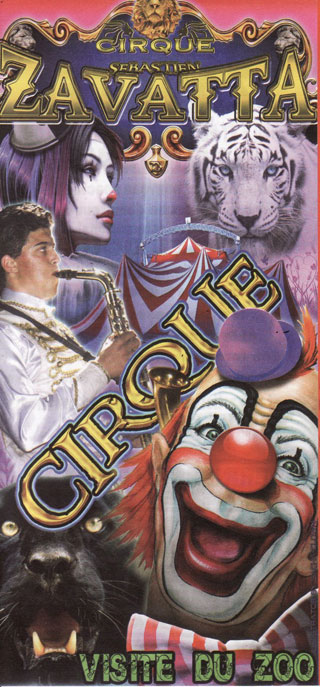 Les nouveaux flyers publicitaires 2012 du Cirque Sébastien Zavatta