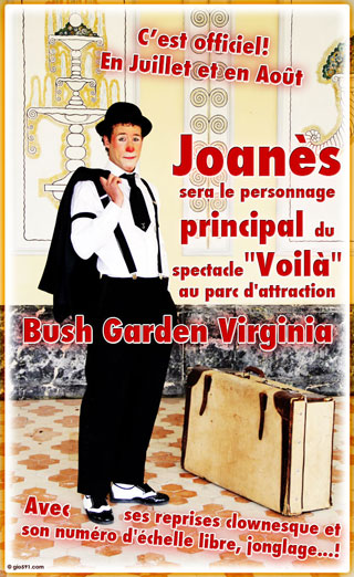 Etats-Unis: le clown Joanès aux USA cet été