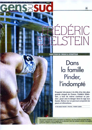 Frédéric Edelstein et le Cirque Pinder à l'honneur dans le magazine Gens du Sud
