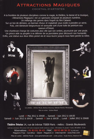 Paris: Attractions Magiques au Théâtre Trévise du 14 mai au 02 juillet 2012
