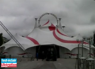 Aube: l'installation du Cirque Arlette Gruss à Troyes en vidéo