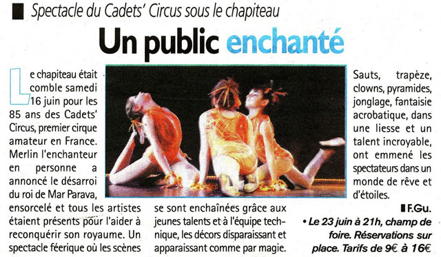 Essonne: nouveau succès pour le Cadets Circus d'Etréchy