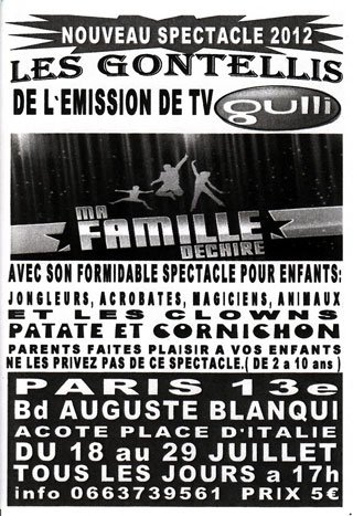 Paris: les Gontellis dans le 13° arrondissement du 18 au 29 juillet 2012
