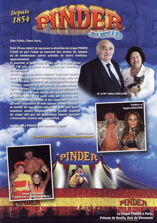 Le nouveau programme-souvenir 2012 du Cirque Pinder