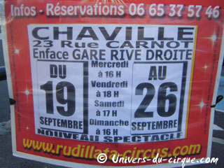 Yvelines: le Rudi Llata Circus à Chaville du 19 au 26 septembre 2012