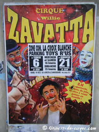 Essonne: le Cirque Willie Zavatta à Sainte-Geneviève-des-Bois du 06 au 21 octobre 2012