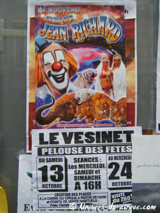 Yvelines: le Nouveau Cirque Jean Richard au Vésinet du 13 au 24 octobre 2012