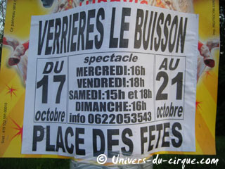Essonne: le Cirque Bostok à Verrières-Le-Buisson du 17 au 21 octobre 2012
