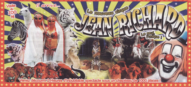 Yvelines: le flyer publicitaire du Nouveau Cirque Jean Richard au Vésinet
