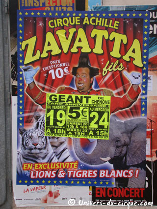 Côte-d'Or: le Cirque Achille Zavatta Fils à Chenôve du 19 au 24 octobre 2012