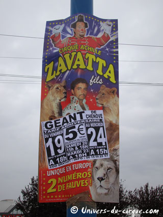 Côte-d'Or: le Cirque Achille Zavatta Fils à Chenôve du 19 au 24 octobre 2012