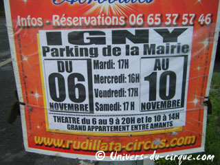 Essonne: le Rudi Llata Circus à Igny du 06 au 10 novembre 2012