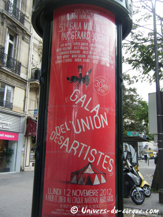 Paris: 51 Gala de l'union des Artistes au Cirque National Alexis Gruss le 12 novembre 2012