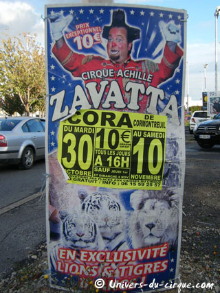 Marne: le Cirque Achille Zavatta Fils en périphérie de Reims du 30 octobre au 10 novembre 2012