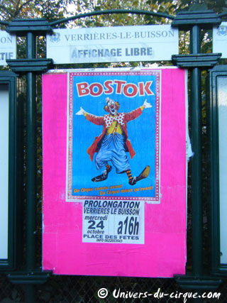 Essonne: l'affichage mural 2012 du Cirque Bostok