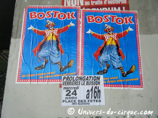 Essonne: l'affichage mural 2012 du Cirque Bostok