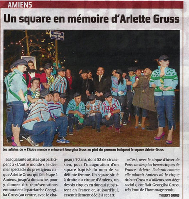 Somme: un square en hommage à Madame Arlette Gruss inauguré à Amiens
