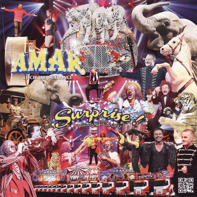 Le dépliant publicitaire de la tournée d'automne 2012 du Cirque Amar