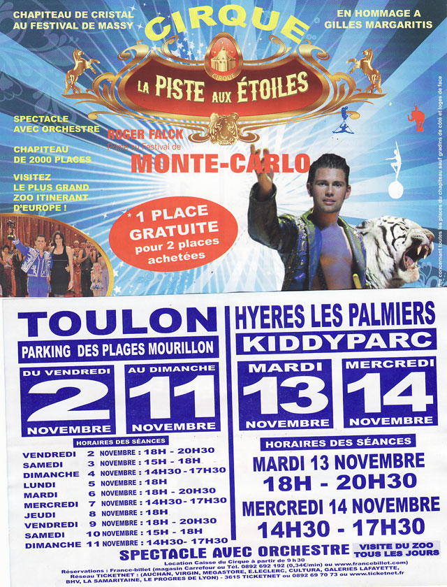 Var: le Cirque La Piste aux Etoiles à Hyères-Les-Palmiers les 13 et 14 novembre 2012