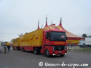 Paris: les convois du Cirque Pinder sont arrivés sur la Pelouse de Reuilly