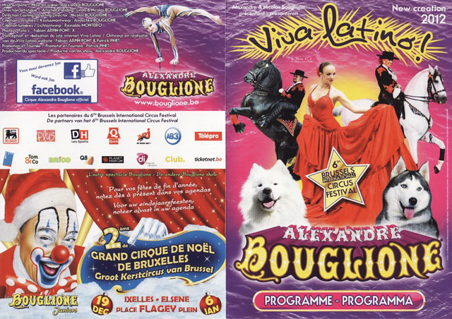 Belgique: le programme souvenir 2012 du Cirque Alexandre Bouglione à Bruxelles
