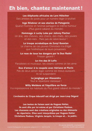 Marne: 32 année du Cirque Educatif de Reims du 06 au 30 janvier 2013