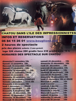 Yvelines: le flyer publicitaire 2012-2013 du Cirque Joseph Bouglione à Chatou