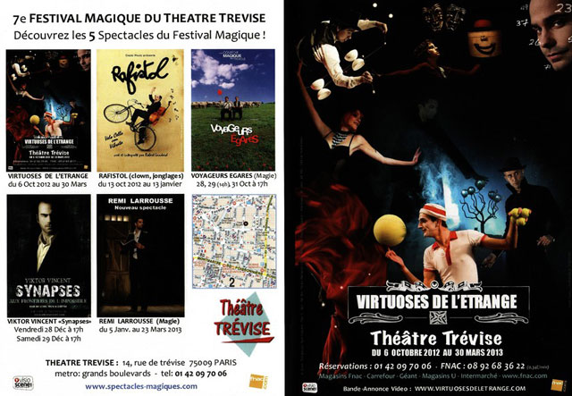 Paris: 7 Festival Magique du Thétre Trévise du 06 octobre 2012 au 30 mars 2013